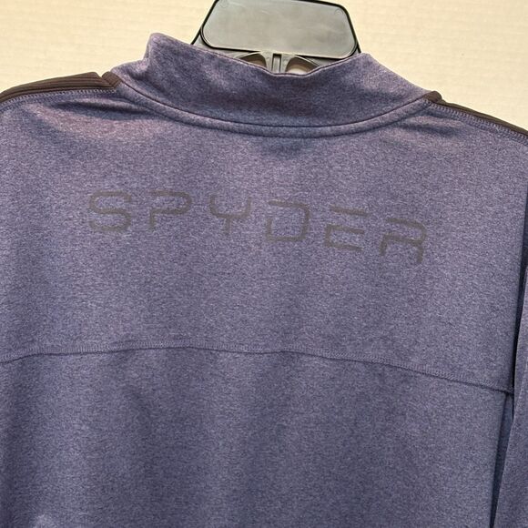 Spyder Active ProW B Men's Blue 1/4 Zip Long Sleeve Logo Fleece Top Size 2XL - Picture 4 of 7